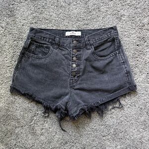 Hollister Black Denim Shortie Shorts